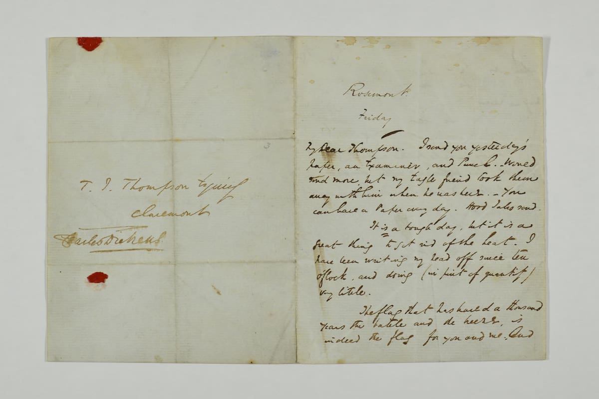 "Writing my head off", una de las cartas de Charles Dickens parte de la nueva colección adquirida por el Charles Dickens Museum