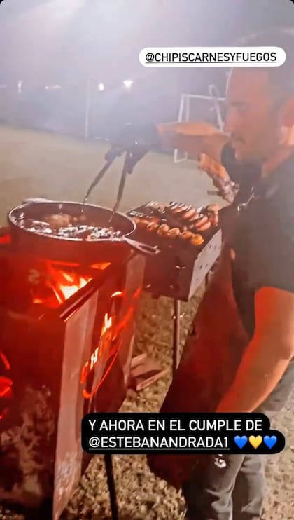 Andrada contrató parrilleros especiales para que preparen el asado de su cumpleaños. Crédito: Instagram