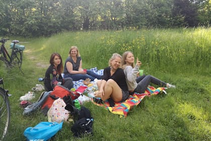 Andrea, en una salida con sus amigas.