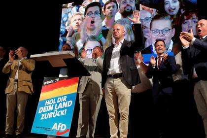 Andrea Kalbitz, líder de la AfD en Brandeburgo, ayer, en Werder