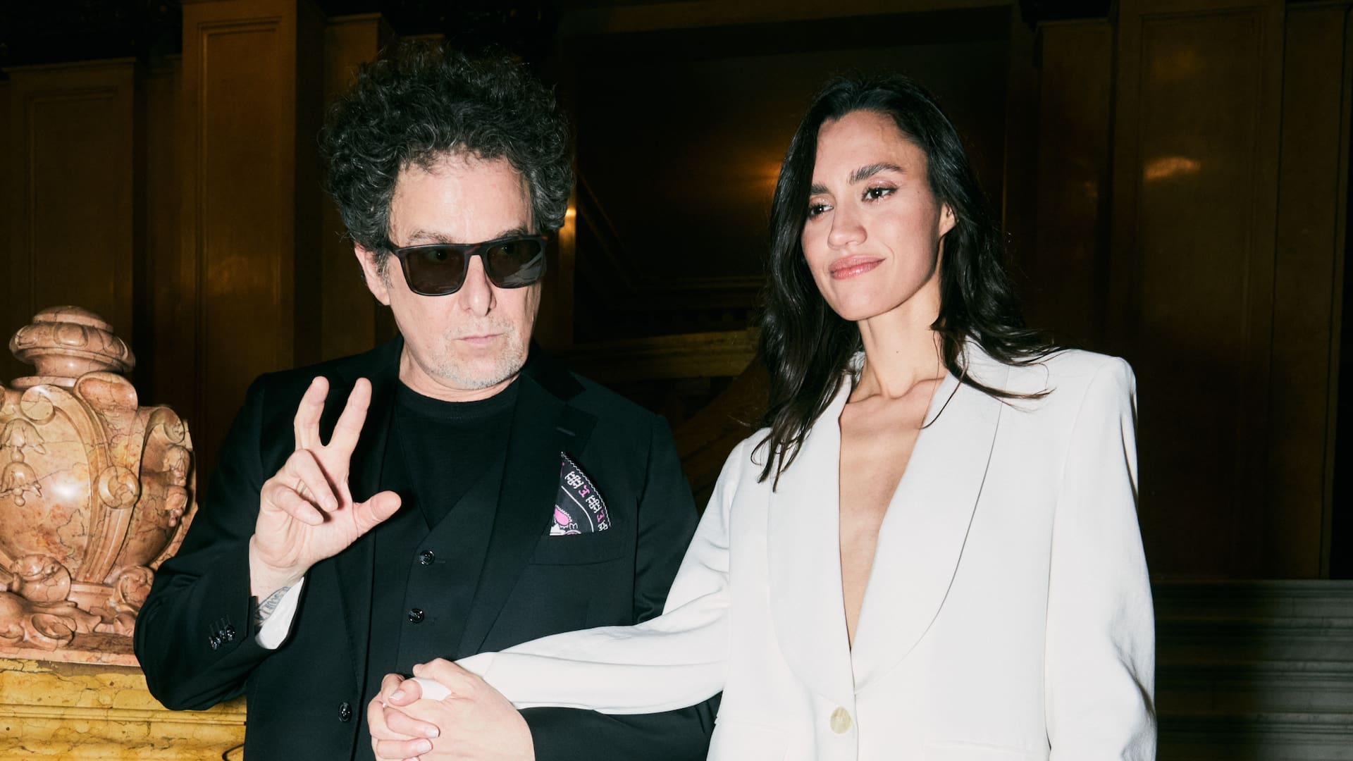 Andrés Calamaro y su novia Natalí Franco.