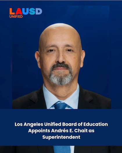 Andrés Chait, quien comenzó su trayectoria como maestro de kinder, ha sido nombrado nuevo superintendente del distrito