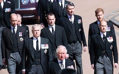 Andrés en el funeral del príncipe Felipe, duque de Edimburgo, el 17 de abril de 2021