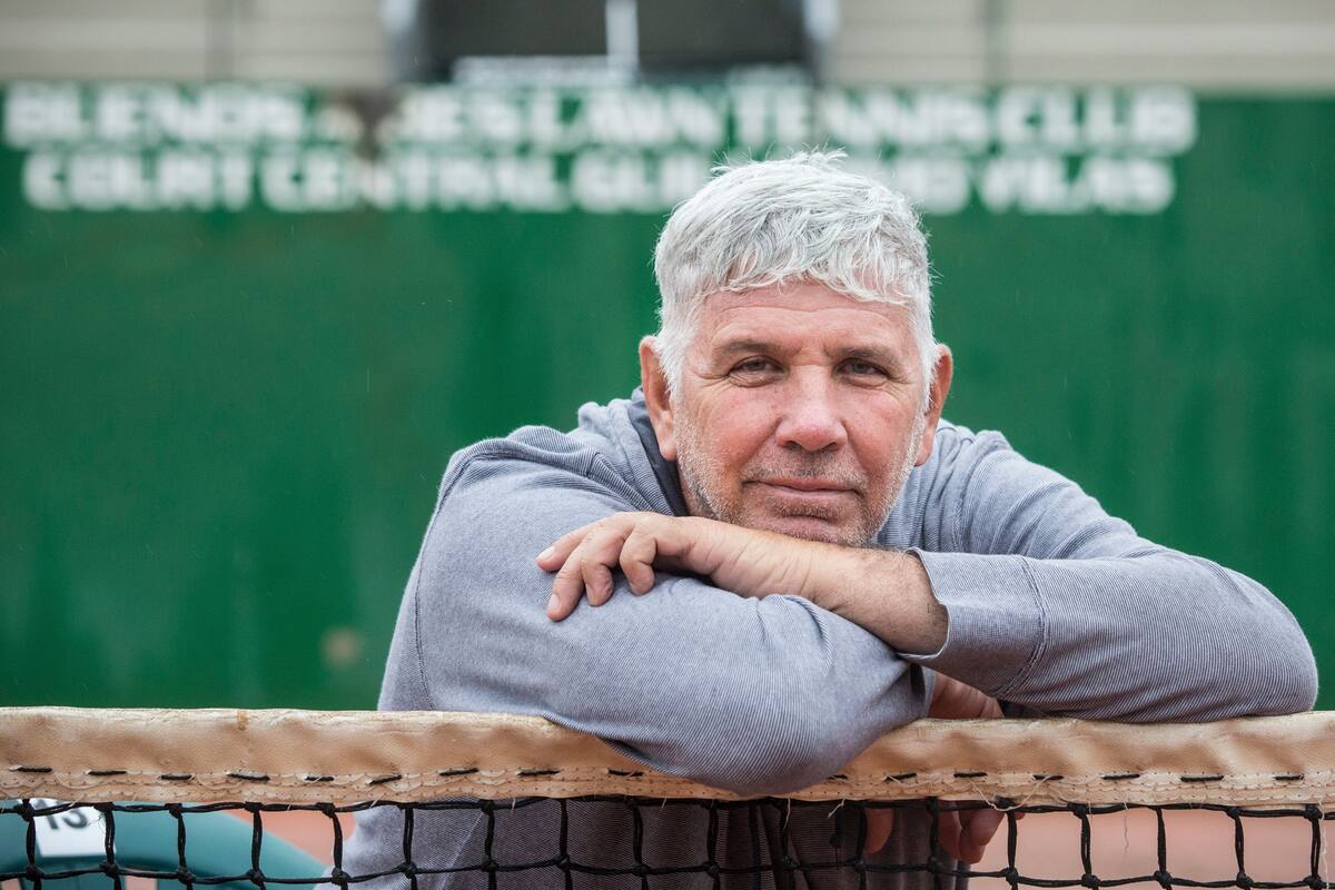 Andres Gomez, en el BALTC, donde ganó la primera rueda de Copa Davis de 1985