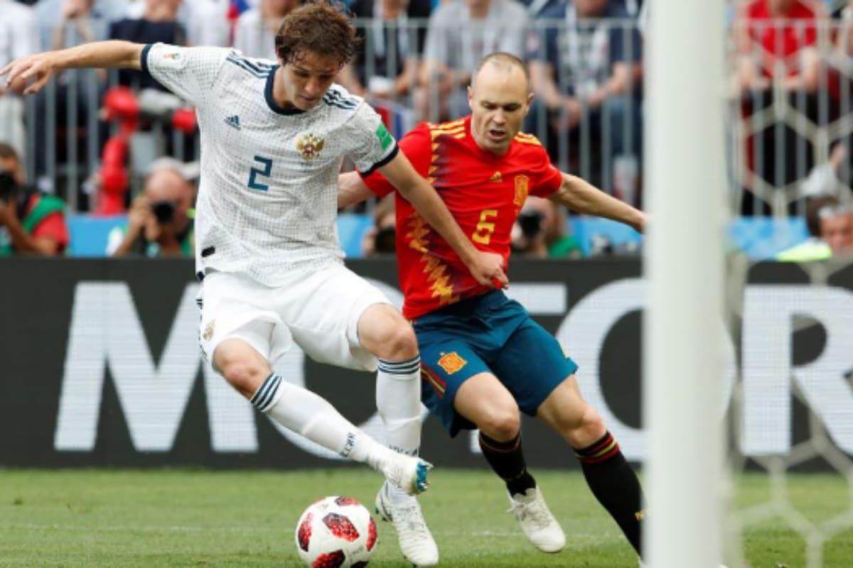 Andrés Iniesta, un crack, en aquel encuentro con Rusia, tan significativo en su trayectoria en el seleccionado de España.