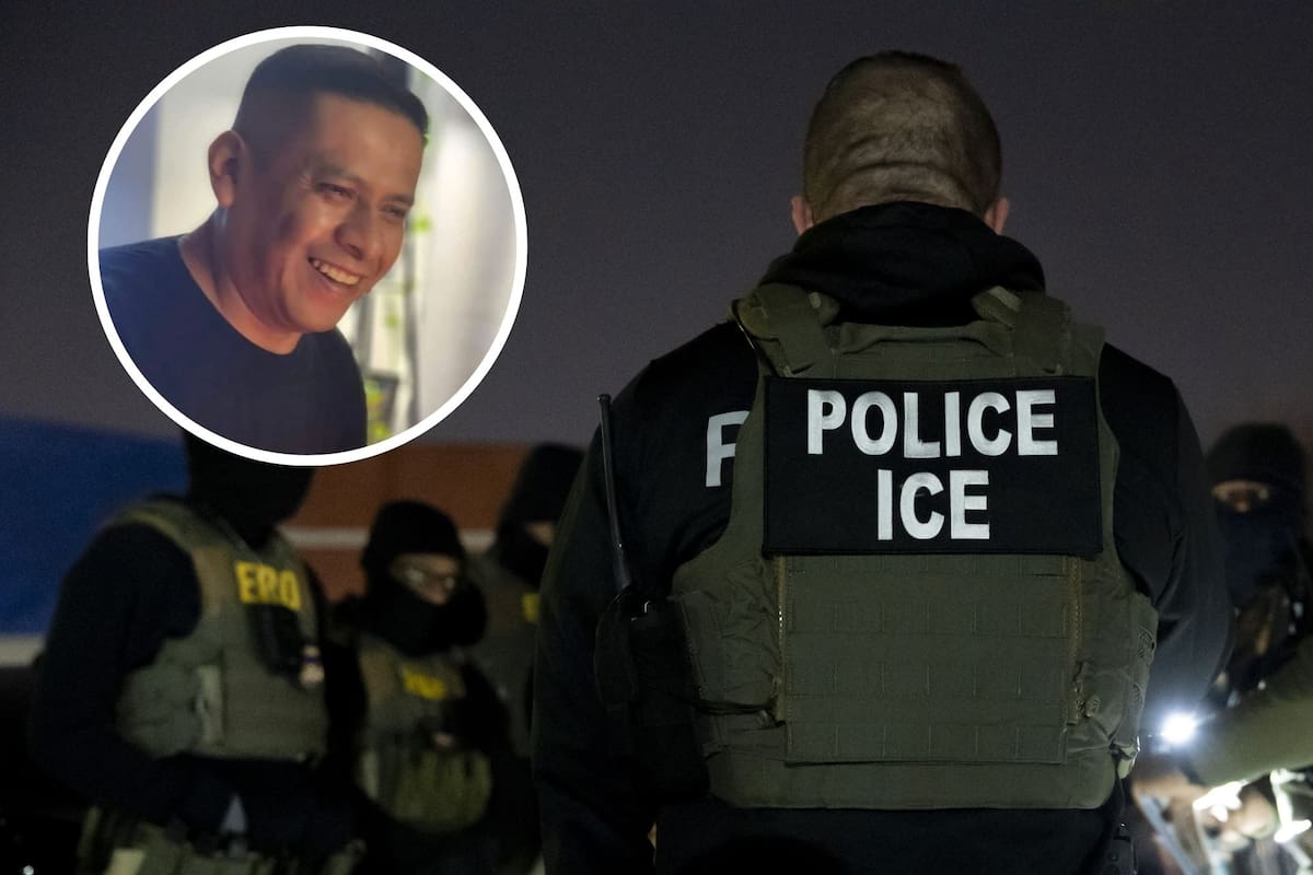 Andres Marquina fue detenido durante un operativo del ICE en Waukegan, Illinois (fotomontaje sobre imagen de AP)