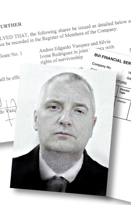 Andrés Vázquez, jefe de la DGI, en la foto de su pasaporte, incluida en los registros de constitución de sus sociedades offshore