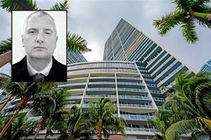 Andrés Vázquez, jefe de la DGI, y detrás el complejo Icon Brickell, donde una sociedad a su nombre compró un departamento
