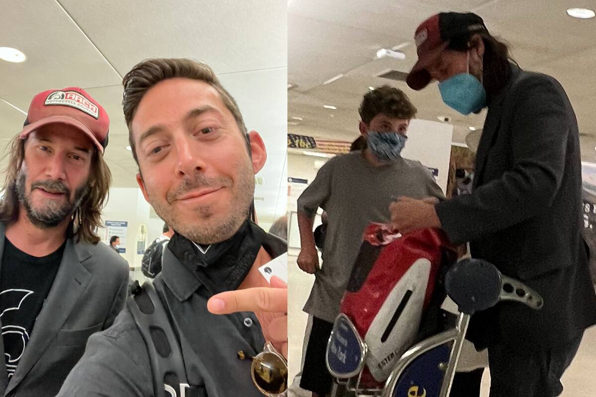 Andrew Kimmel compartió en sus redes sociales el noble gesto que tuvo Keanu Reeves con un fanático (Foto: Twitter @andrewkimmel)
