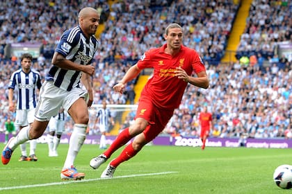 Andy Carroll, en un partido contra West Bromwich Albion