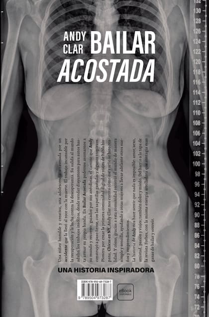 Andy Clar. La imagen de la contratapa de su autobiografía muestra las siete hernias de disco en su columna