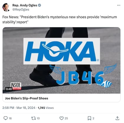 Andy Ogles apuntó contra el calzado de Biden