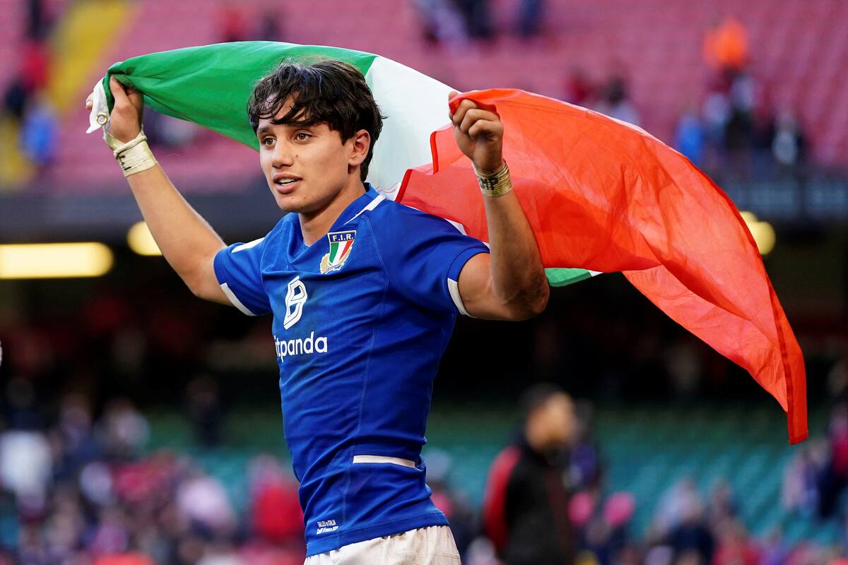 Ange Capuozzo, la joven estrella que hace ilusionar al seleccionado de rugby italiano.