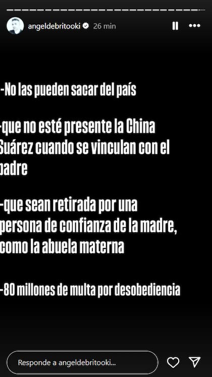Ángel De Brito aportó más detalles de la resolución judicial que celebró Wanda Nara (Captura: Instagram @angeldebritooki)