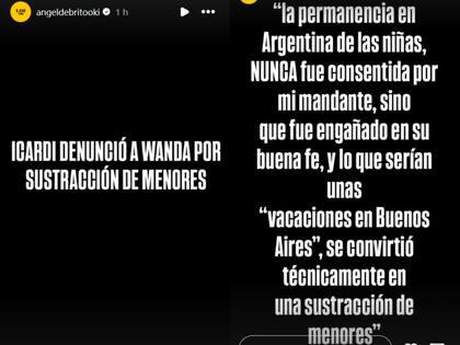 Ángel de Brito aseguró que Mauro Icardi denunció a Wanda Nara por sustracción de menores