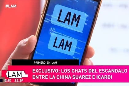 Ángel de Brito espectáculos mostró los mensajes que se enviaron entre la China Suárez y Mauro Icardi que encontró Wanda Nara en el teléfono del futbolista