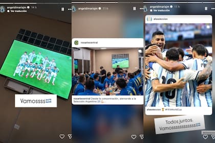 Ángel Di María alentó a la selección argentina desde Rosario en el partido frente a Cabo Verde (Foto: Instagram @angeldimariajm)