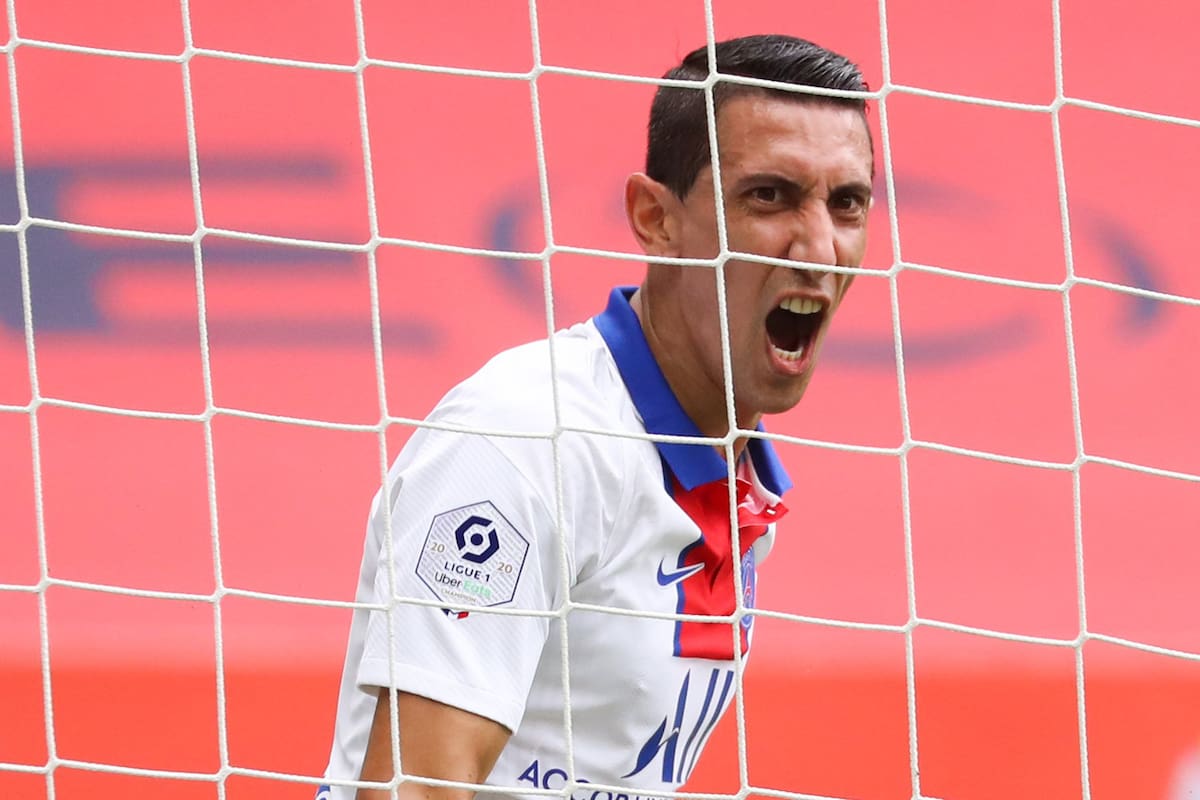 Angel Di Maria celebra un gol para el PSG
