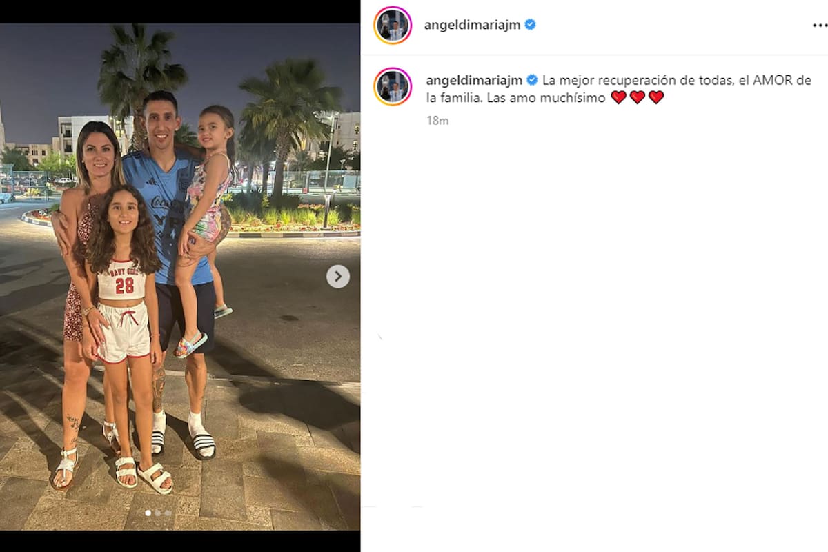 Ángel Di María, con su familia, en Qatar