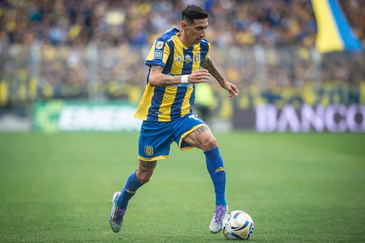 Ángel Di María es la máxima estrella de Rosario Central; el campeón del mundo ya convirtió dos goles, ambos de penal