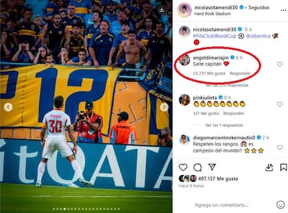 Ángel Di María reaccionó al posteo que subió Otamendi