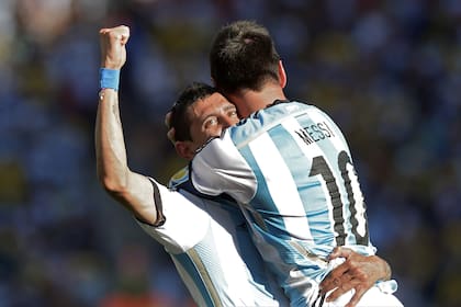 Angel Di María y Lionel Messi en la selección argentina
