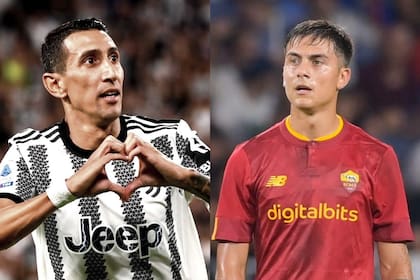 Ángel Di María y Paulo Dybala serán los únicos dos argentinos en el partido entre Juventus y Roma