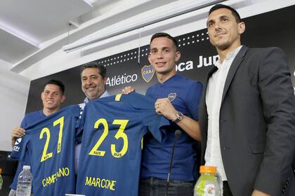 Angelici y Burdisso presentaron a Marcone y Campuzano
