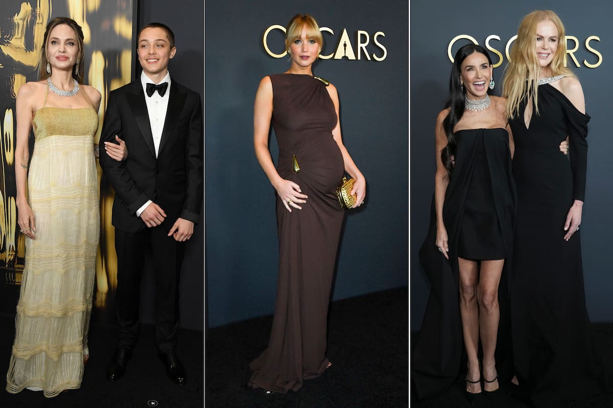 Angelina Jolie con su hijo Knox, Jennifer Lawrence y Demi Moore y Nicole Kidman en los Governors Awards