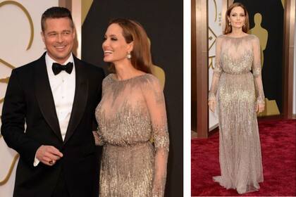 Angelina Jolie luciendo el vestido de Elie Saab que ahora lleva su hija Zahara