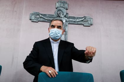 Angelo Becciu, en la conferencia de prensa de hoy