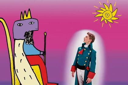 Angelo Mutti Spinetta interactúa con los dibujos del artista plástico