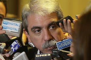 Aníbal Fernandez habló con los periodistas en la puerta de la Casa de Gobierno