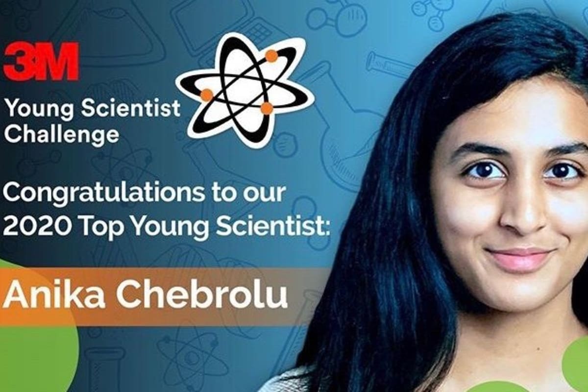 Anika Chebrolu, de 14 años, fue la ganadora del concurso Young Scientist Challenge (Desafío de Jóvenes Científicos) organizado por la compañía tecnológica 3M