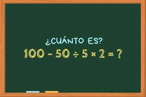 ¿Cuánto es 100 – 50 ÷ 5 × 2? El cálculo matemático que parece simple a primera vista, pero que pocos pueden resolver