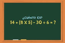 ¿Cuánto es 14 + (8 x 5) – 30 ÷ 6? El cálculo matemático que solo las mentes más brillantes logran resolver en 30 segundos