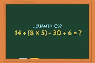 ¿Cuánto es 14 + (8 x 5) – 30 ÷ 6? El cálculo matemático que solo las mentes más brillantes logran resolver en 30 segundos