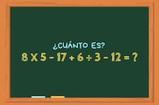 ¿Cuánto es 8 x 5 – 17 + 6 ÷ 3 – 12? El cálculo matemático que solo el 6% de las personas puede resolver sin calculadora