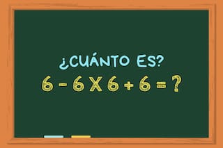 ¿Cuánto es 6 - 6 x 6 + 6? Animate a resolver este ejercicio en diez segundos y poné a prueba tu rapidez mental