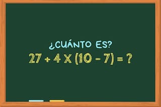 ¿Cuánto es 27 + 4 x (10 – 7)? El cálculo matemático que 2 de cada 3 personas no logran contestar en 7 segundos