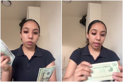 Anita, una moza mexicana, contó el dinero que se ganó en una semana