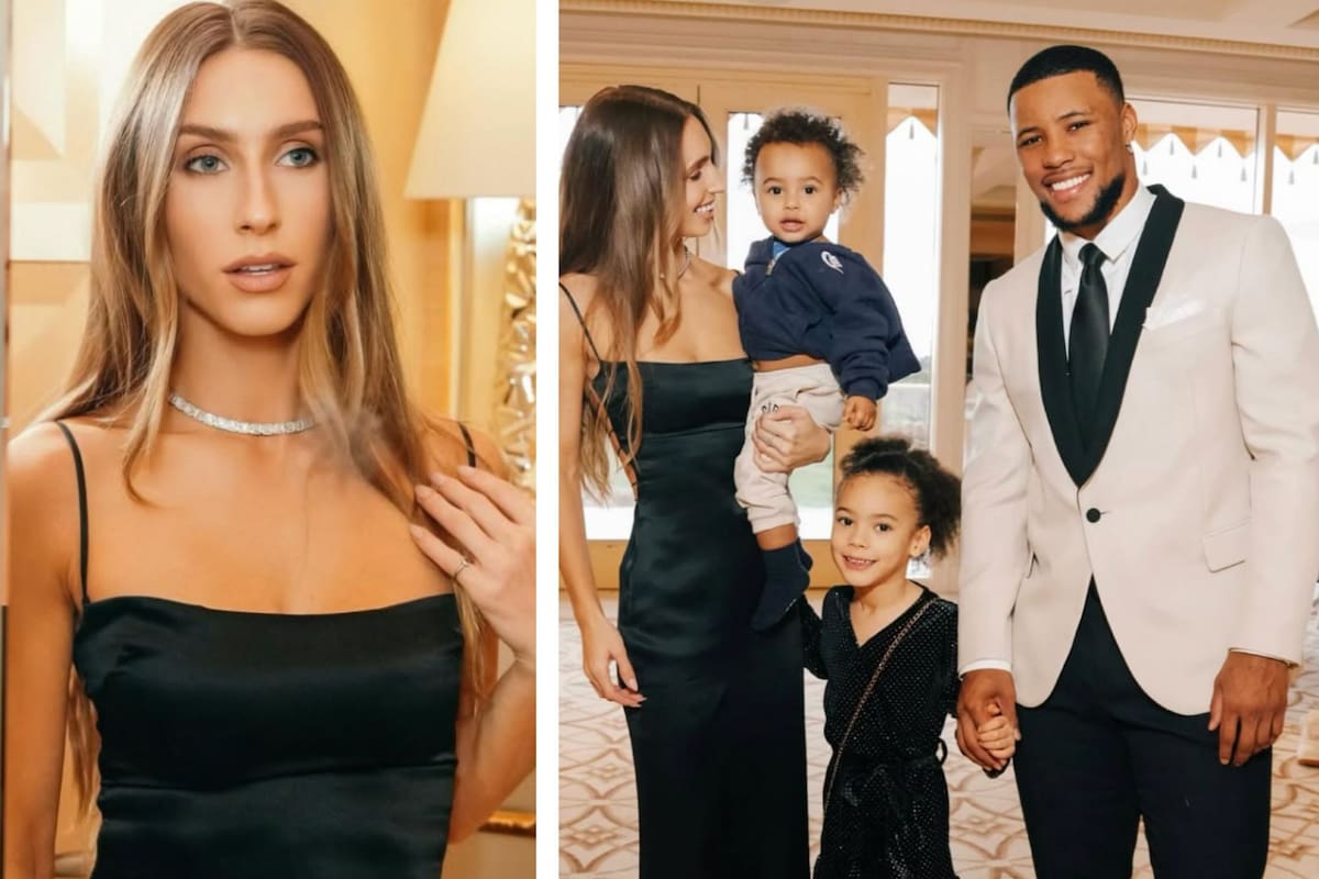 Anna Congdon, Saquon Barkley y sus dos hijos (Instagram Anna Congdon)