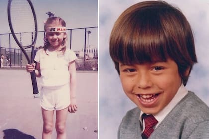 Anna Kournikova de pequeña, con su primera raqueta de tenis, y Enrique Iglesias durante su infancia