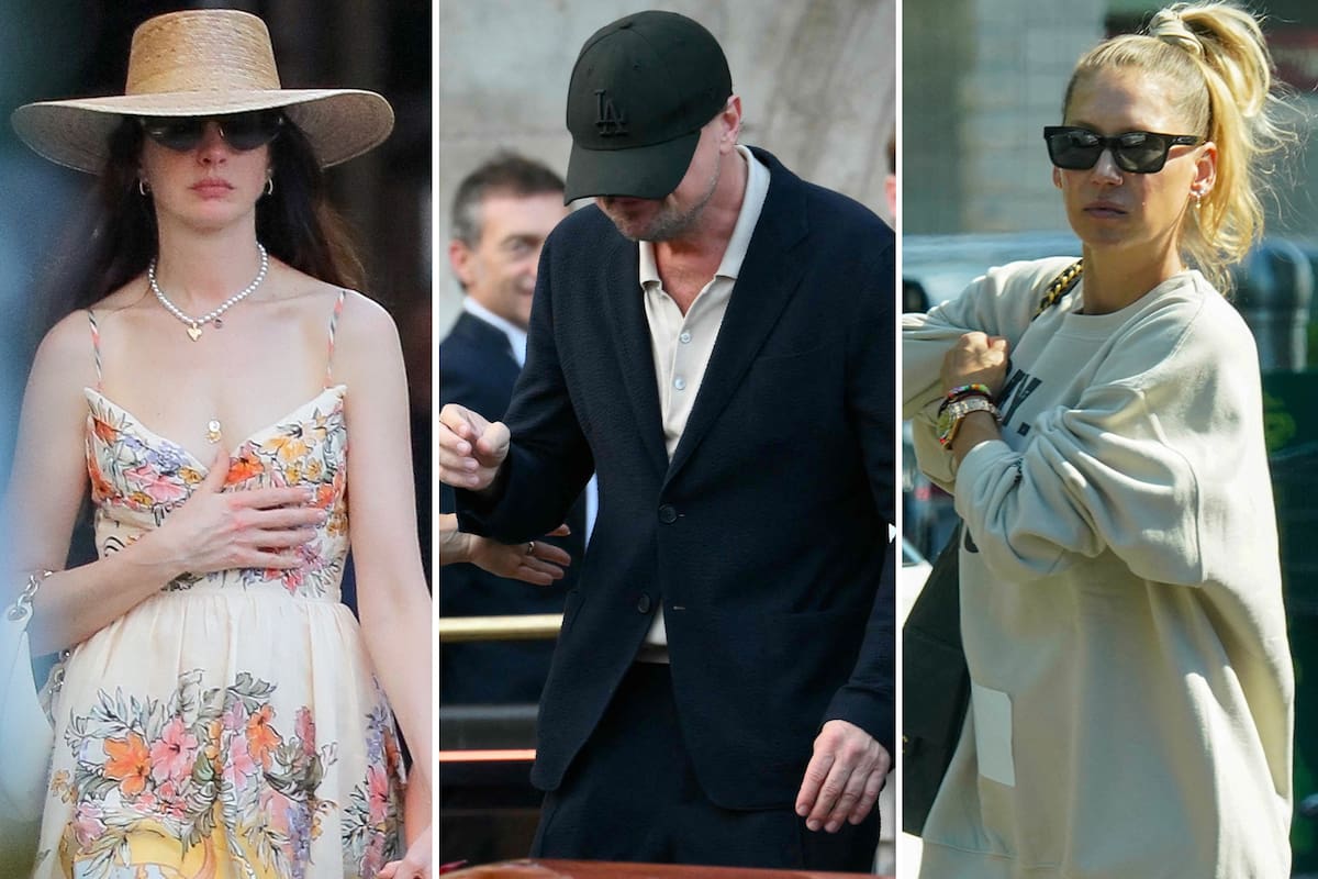 Anne Hathaway sorprendió en un paseo de verano con su familia mientras Kournikova fue al súper con sus hijos y Di Caprio se prepara para la gran fiesta de Jeff Bezos en Venecia