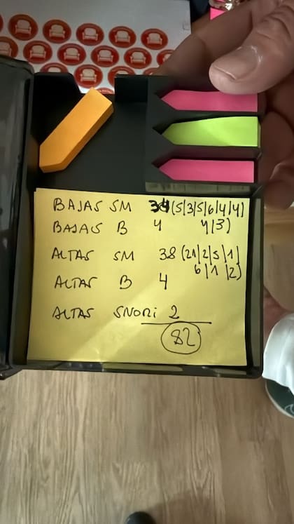 Anotaciones incautadas en los allanamientos por la reventa de entradas para el partido de la selección argentina con Messi
