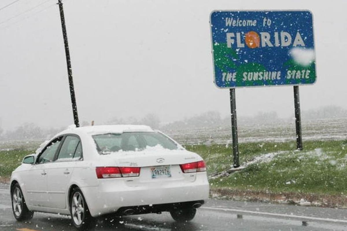 Ante la llegada del frío, muchas ciudades de Florida anhelan la caída de nieve, aunque es poco probable.