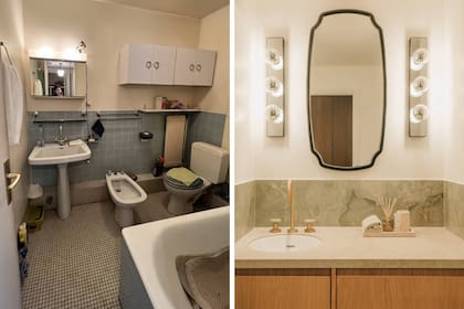 ANTES. Abrir la puerta y ver el inodoro perpendicular al bidet. Hoy, se ve este lindísimo mueble con el lavatorio.