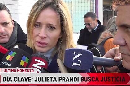 Antes de la lectura de los alegatos finales, Julieta Prandi aseguró que espera una pena ejemplar contra su exmarido, Claudio Contardi