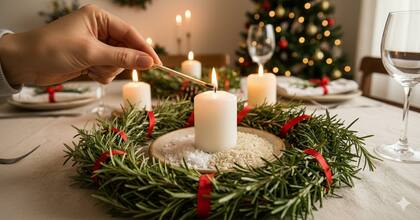 Antes de que inicie la cena navideña, encender la vela, que debe mantenerse prendida hasta que se termina la celebración