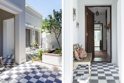 Antes, el patio tenía piso de ladrillo y un sector con césped que nunca prosperó demasiado.